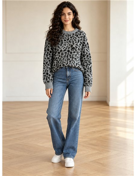 Jersey de punto animal print