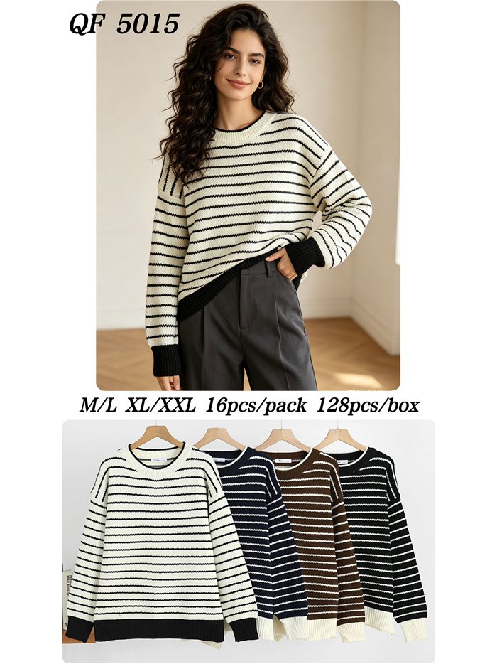 Relaxed striped knit sweater