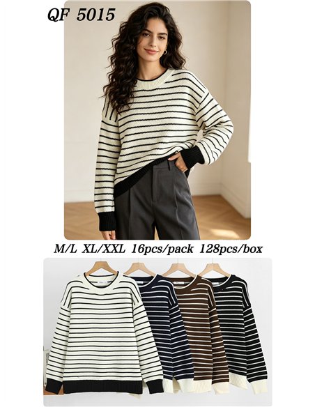 Relaxed striped knit sweater