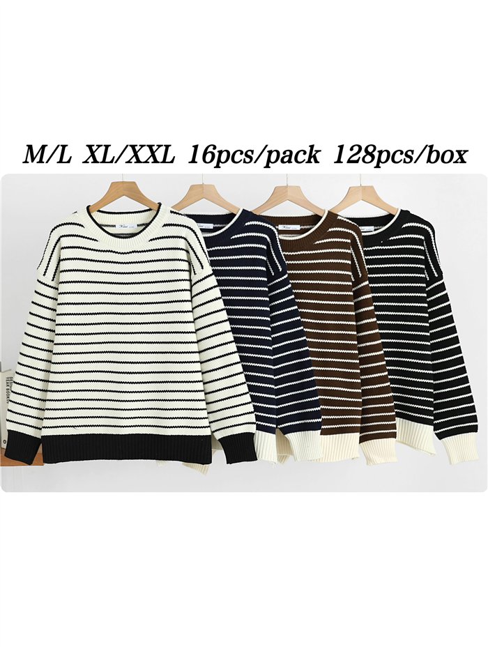 Relaxed striped knit sweater