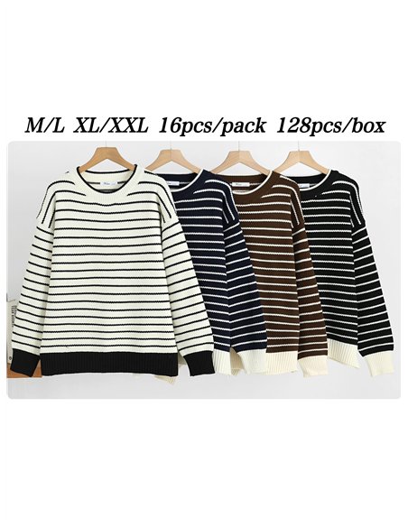 Relaxed striped knit sweater