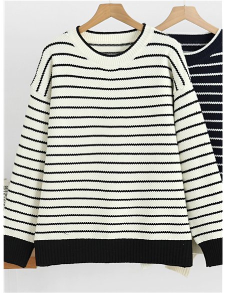 Relaxed striped knit sweater