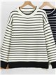 Relaxed striped knit sweater