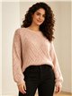 pull en maille ajourée géométrique