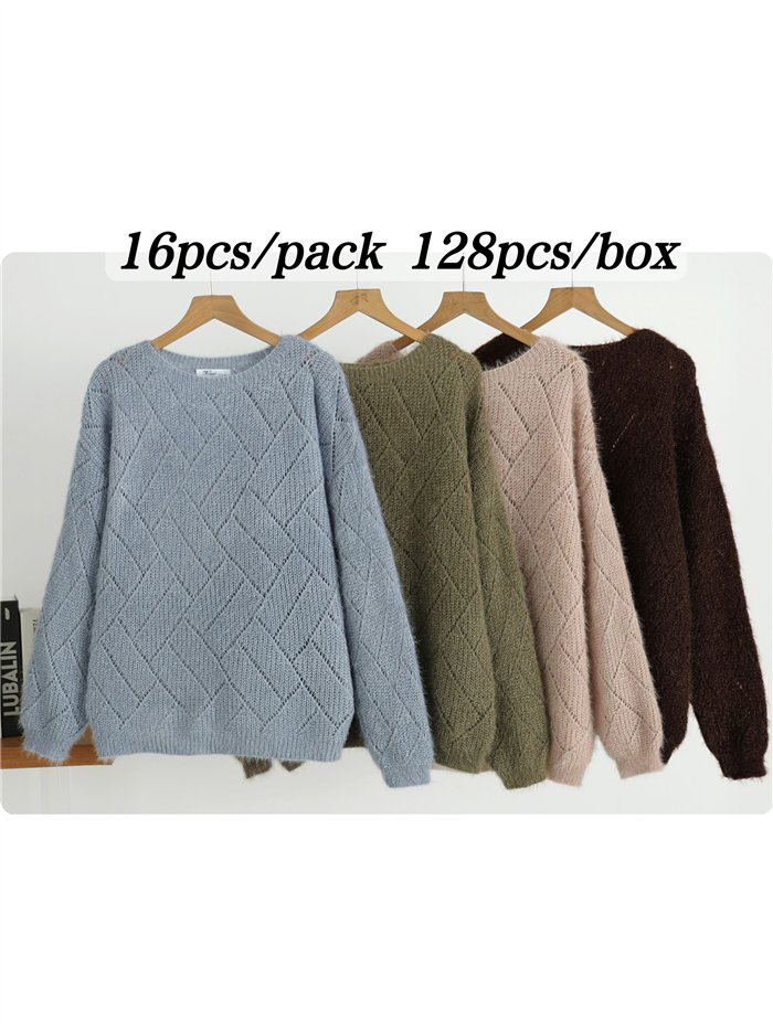 pull en maille ajourée géométrique