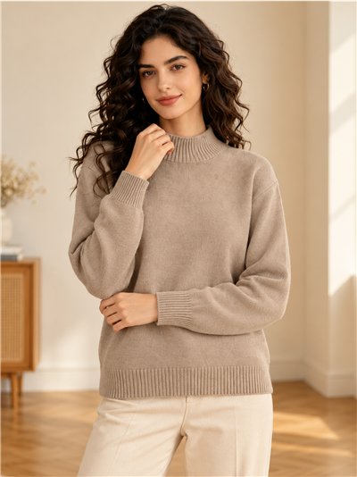 Jersey básico de punto cuello subido