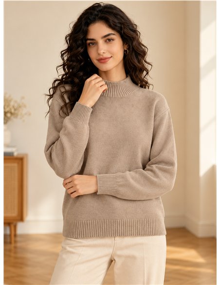 Jersey básico de punto cuello subido