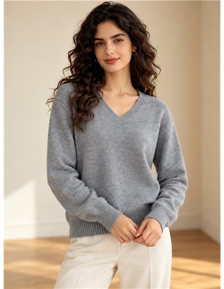 Essential V-neck knit sweater