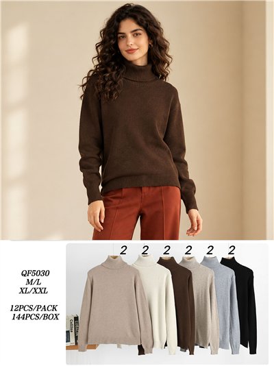 Maglione a collo alto basic in maglia 2