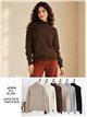 Maglione a collo alto basic in maglia