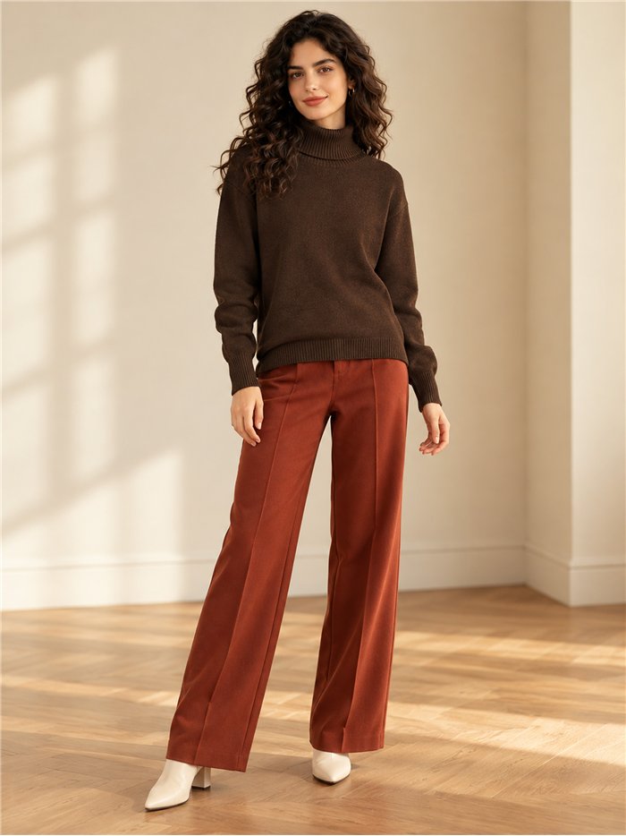 Maglione a collo alto basic in maglia