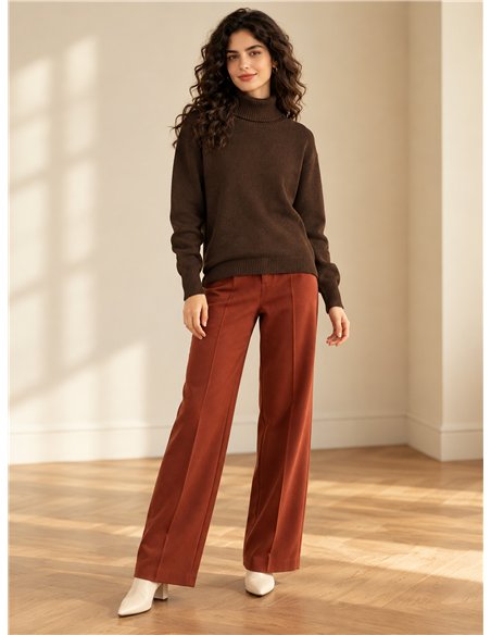 Maglione a collo alto basic in maglia