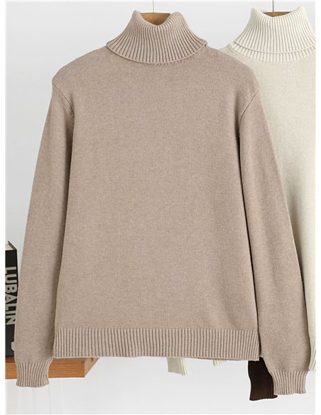 Maglione a collo alto basic in maglia