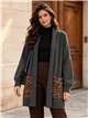 Langer Strickcardigan mit Taschen im Tiermuster