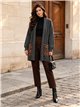 Langer Strickcardigan mit Taschen im Tiermuster