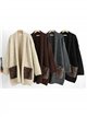 Langer Strickcardigan mit Taschen im Tiermuster