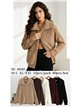 Faux fur panel knit jacket