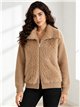 Faux fur panel knit jacket