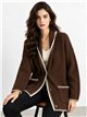 Cardigan lungo in maglia con bordi a contrasto