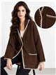 Cardigan lungo in maglia con bordi a contrasto