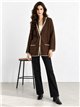 Cardigan lungo in maglia con bordi a contrasto