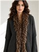 Long cardigan en maille bordé de fourrure