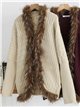 Long cardigan en maille bordé de fourrure
