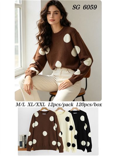 Jersey de punto lunares grandes 2
