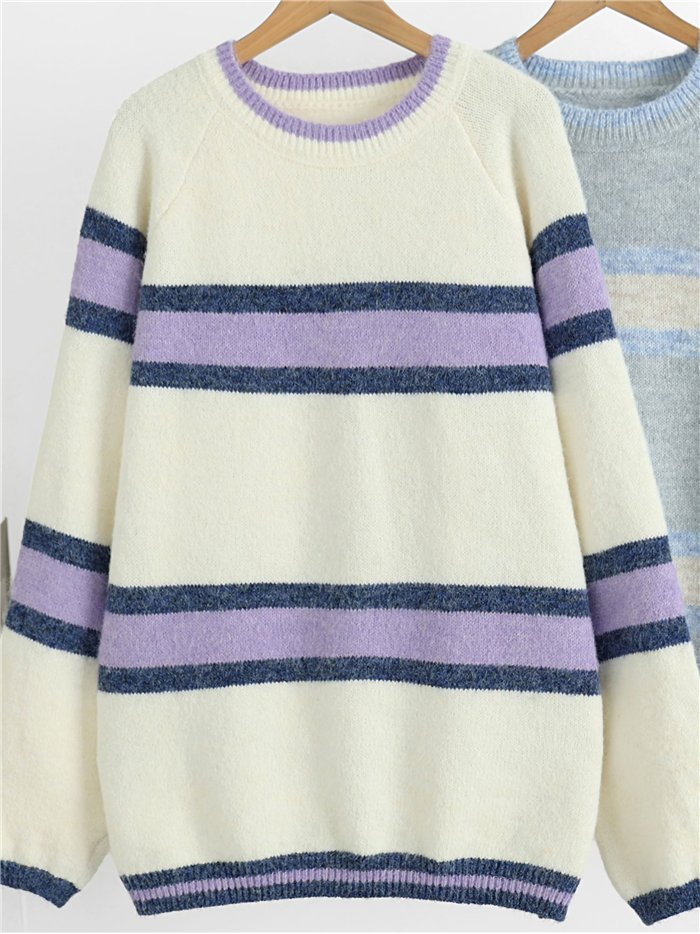 Jersey de punto rayas anchas