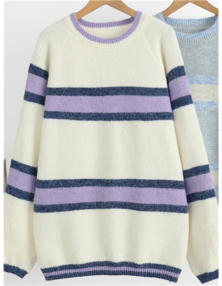 Jersey de punto rayas anchas