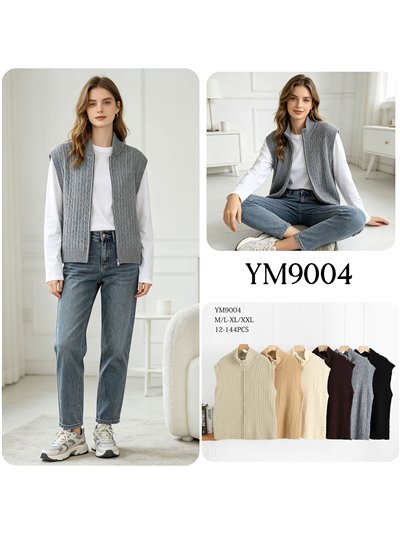 Cable knit zip vest 2