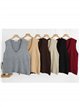 Openwork V-neck knit vest