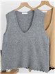 Openwork V-neck knit vest