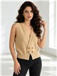 Textured button knit vest