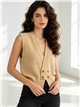 Textured button knit vest