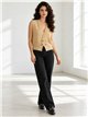 Textured button knit vest