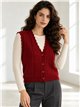 Openwork button knit vest