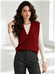 Openwork button knit vest
