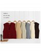 Openwork button knit vest