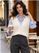 Cable knit button vest