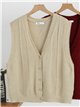 Cable knit button vest