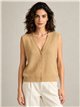 Ribbed button knit vest