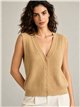 Ribbed button knit vest