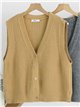 Ribbed button knit vest