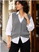 Classic cable knit button vest
