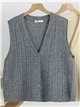 Classic cable knit button vest