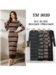 Robe longue en maille à fines rayures