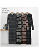Robe longue en maille à fines rayures