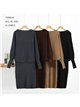 Set aus geripptem Strickpullover und Trägerkleid