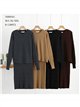 Conjunto jersey de punto trenzado y vestido tirante